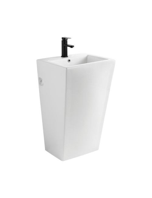 Lavabo freestanding rettangolare in ceramica bianco 53x46,5x86,5 – Modello LAV303