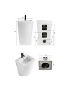 Lavabo freestanding rettangolare in ceramica bianco 53x46,5x86,5 – Modello LAV303