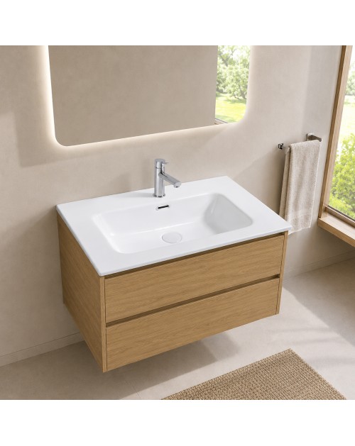 Lavabo Bulnes70 in Ceramica Bianco Lucido 71 cm – Eleganza Essenziale per il Bagno
