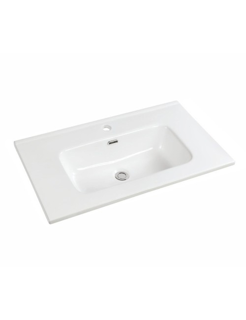 Lavabo Bulnes70 in Ceramica Bianco Lucido 71 cm – Eleganza Essenziale per il Bagno