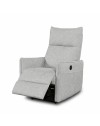 Poltrona Relax Melany con Recliner Elettrico in Tessuto Grigio – Comfort e Innovazione