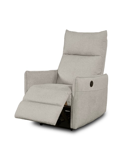 Poltrona Relax Melany con Recliner Elettrico in Tessuto Beige – Comfort e Innovazione