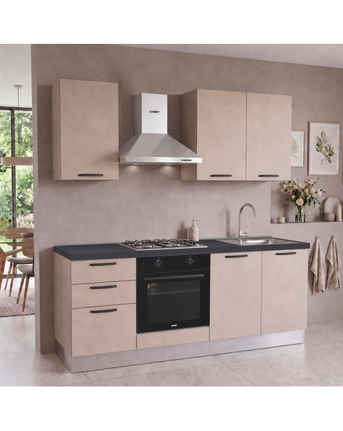 Cucina completa Taurusnew 195 cm Cashmere con Elettrodomestici | Industrie Valentini
