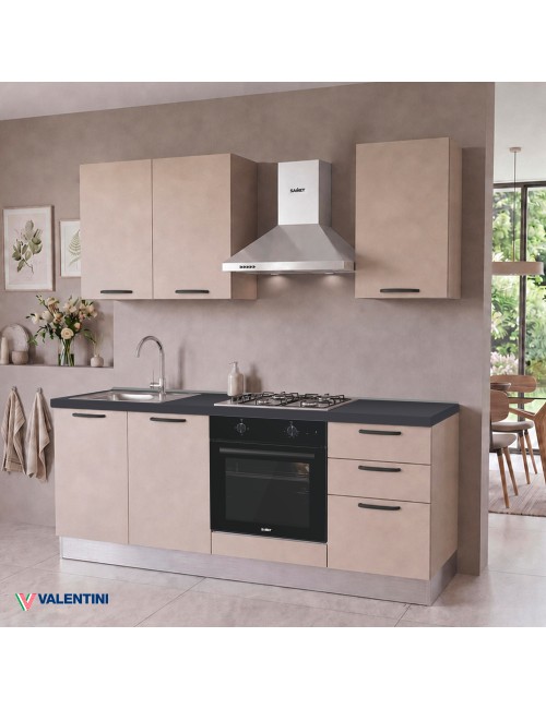 Cucina completa Taurusnew 195 cm Cashmere con Elettrodomestici | Industrie Valentini