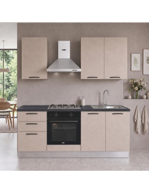 Cucina completa Taurusnew 195 cm Cashmere con Elettrodomestici | Industrie Valentini