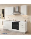 Cucina completa Taurusnew 195 cm Bianco Poro Chiuso con Elettrodomestici | Industrie Valentini