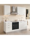 Cucina completa Taurusnew 195 cm Bianco Poro Chiuso con Elettrodomestici e Piano Induzione | Industrie Valentini