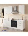 Cucina completa Taurusnew 195 cm Bianco Poro Chiuso con Elettrodomestici e Piano Induzione | Industrie Valentini