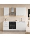 Cucina completa Taurusnew 195 cm Bianco Poro Chiuso con Elettrodomestici e Piano Induzione | Industrie Valentini