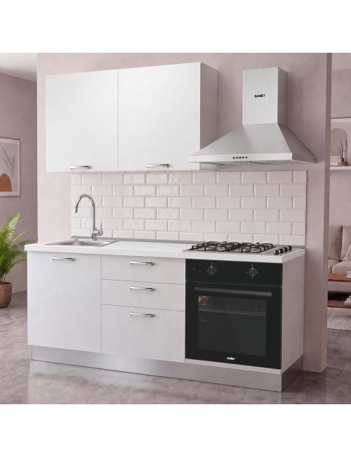 Cucina completa Astinew180 cm Bianco con Elettrodomestici | Industrie Valentini
