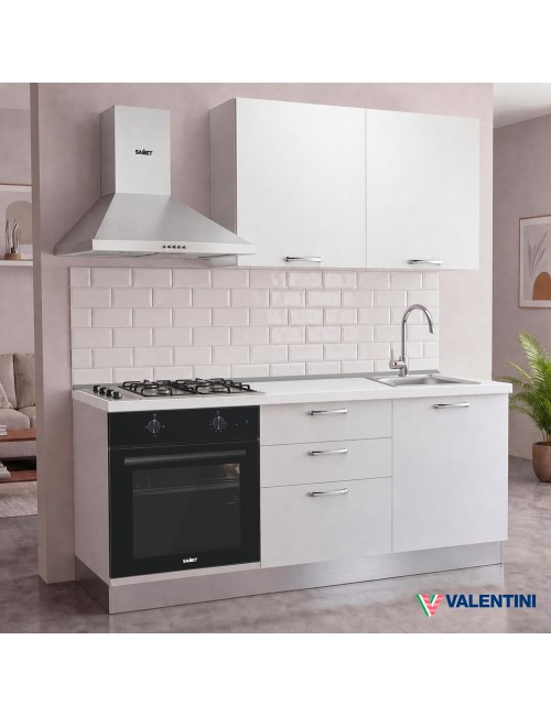 Cucina completa Astinew180 cm Bianco con Elettrodomestici | Industrie Valentini