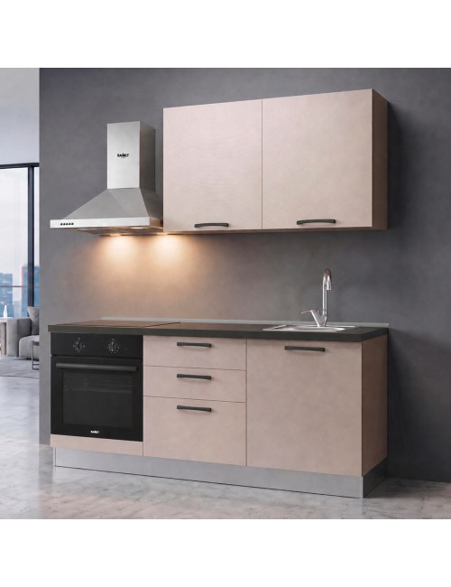 Cucina completa Astinew180 cm Cashmere con Elettrodomestici e piano a induzione | Industrie Valentini