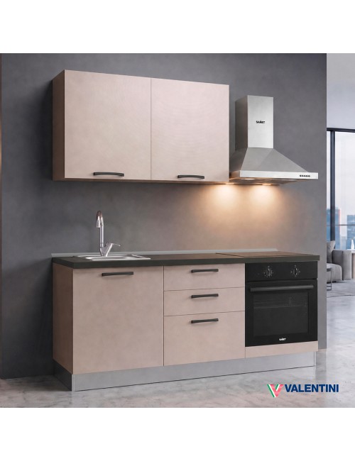 Cucina completa Astinew180 cm Cashmere con Elettrodomestici e piano a induzione | Industrie Valentini