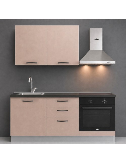 Cucina completa Astinew180 cm Cashmere con Elettrodomestici e piano a induzione | Industrie Valentini