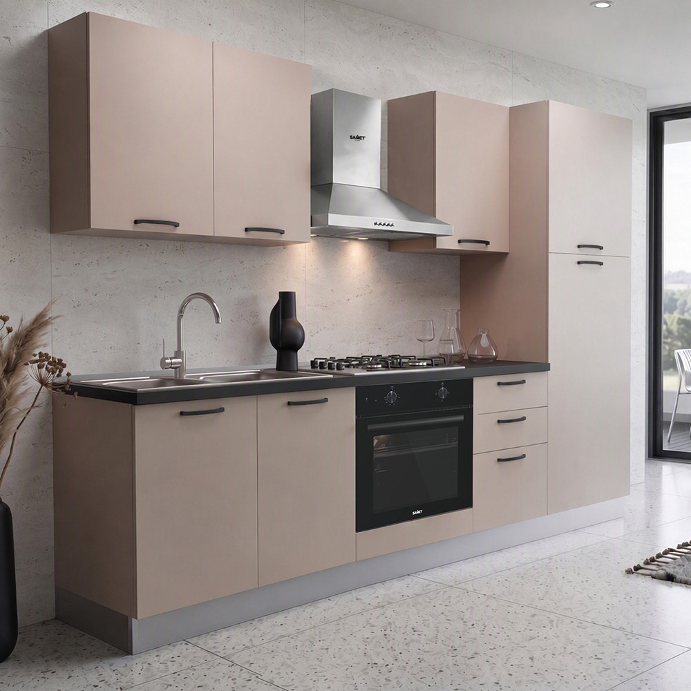 Cucina completa Asti255 cm Cashmere con Elettrodomestici | Industrie Valentini