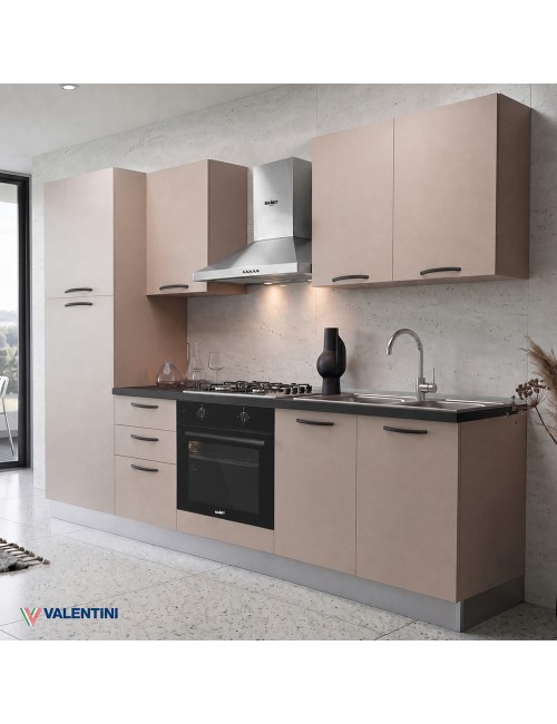 Cucina completa Asti255 cm Cashmere con Elettrodomestici | Industrie Valentini