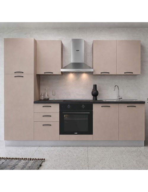 Cucina completa Asti255 cm Cashmere con Elettrodomestici e piano a induzione| Industrie Valentini