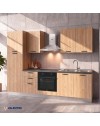 Cucina completa Asti255 cm Rovere Lis con Elettrodomestici e piano a induzione | Industrie Valentini