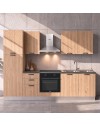 Cucina completa Asti255 cm Rovere Lis con Elettrodomestici e piano a induzione | Industrie Valentini