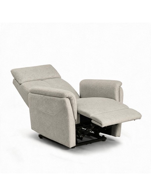 Poltrona Alzapersona Motion con Recliner Elettrico e Roller Bar in Tessuto Beige – Massimo Comfort e Autonomia