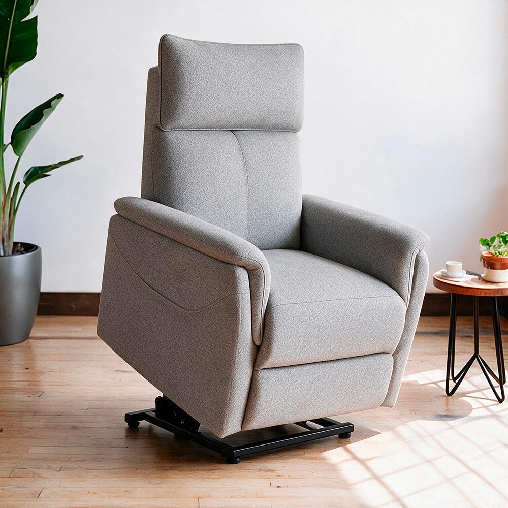 Poltrona Alzapersona Motion con Recliner Elettrico e Roller Bar in Tessuto Grigio – Massimo Comfort e Autonomia