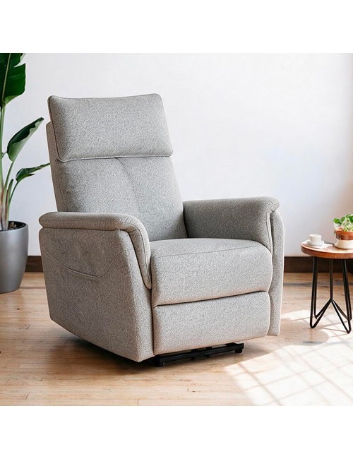 Poltrona Alzapersona Motion con Recliner Elettrico e Roller Bar in Tessuto Grigio – Massimo Comfort e Autonomia