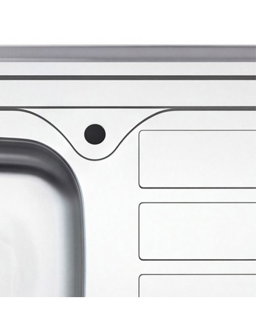 Lavello cucina da appoggio 120x60 due vasche con gocciolatoio destro SA46DX