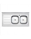 Lavello cucina da appoggio 120x60 due vasche con gocciolatoio sinistro SA46SX
