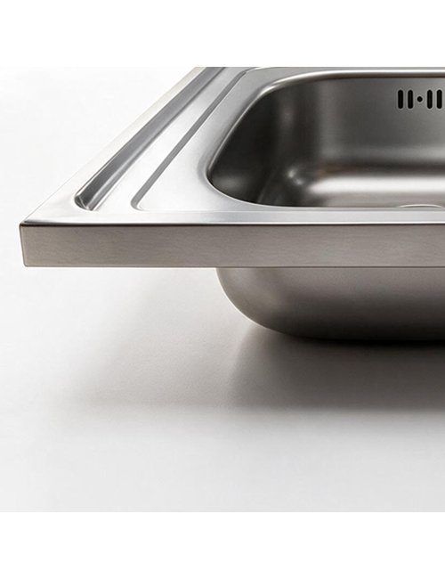 Lavello cucina da appoggio 120x60 due vasche con gocciolatoio sinistro SA46SX