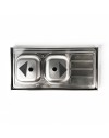 Lavello cucina da appoggio 120x60 due vasche con gocciolatoio sinistro SA46SX