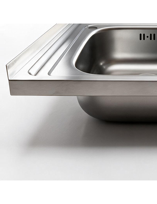 Lavello cucina da appoggio 80x60 una vasca con gocciolatoio destro inox SA30DX