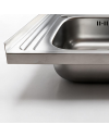 Lavello cucina da appoggio 80x60 una vasca con gocciolatoio destro inox SA30DX
