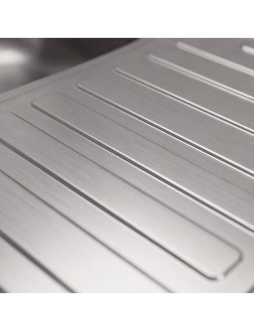 Lavello cucina da appoggio 80x60 una vasca con gocciolatoio destro inox SA30DX