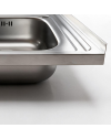 Lavello cucina da appoggio 80x60 una vasca con gocciolatoio sinistro inox SA30SX