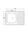 Lavello cucina da appoggio 80x60 una vasca con gocciolatoio sinistro inox SA30SX