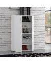 Mobile multiuso scarpiera 2 ante con 5 ripiani colore bianco Lucio 69x34x120H