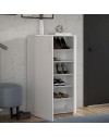 Mobile multiuso scarpiera 2 ante con 5 ripiani colore bianco Lucio 69x34x120H