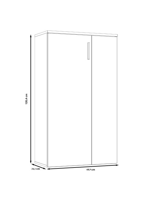 Mobile multiuso scarpiera 2 ante con 5 ripiani colore bianco Lucio 69x34x120H