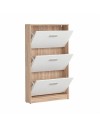 Scarpiera 3 ante a ribalta bianco e struttura colore rovere Nepo 69,5x17.5x120H