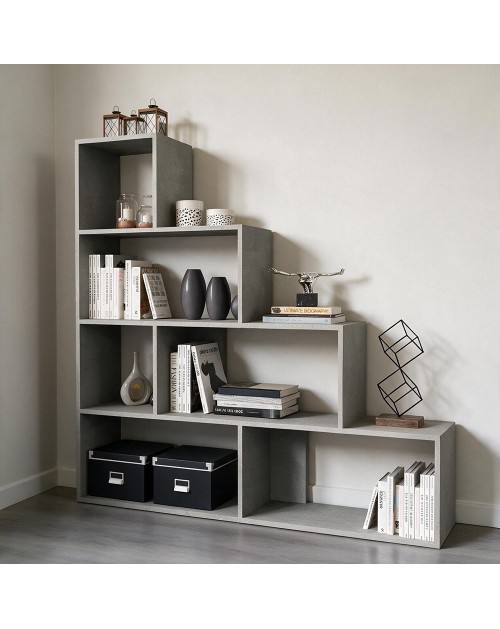 Libreria a scala Alis 145x145 cm. colore beton
