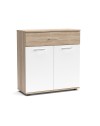 Mobile multiuso Irys con 2 ante e 1 cassetto colore bianco e rovere 80x35x84H