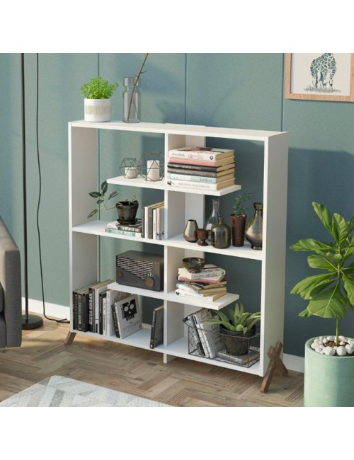 Libreria Kipp con Piedini a Croce 113x28x117h Colore Bianco Prezzo