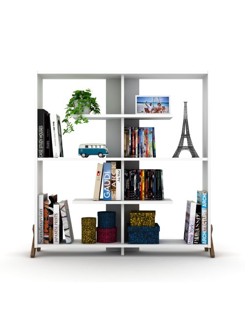 Libreria Kipp con Piedini a Croce 113x28x117h Colore Bianco Prezzo
