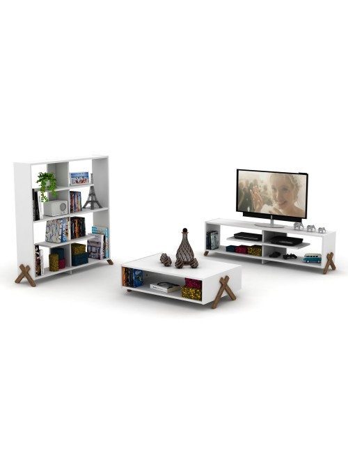 Libreria Kipp con Piedini a Croce 113x28x117h Colore Bianco Prezzo