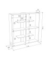 Libreria Kipp con piedini a croce 113x28x117h colore bianco