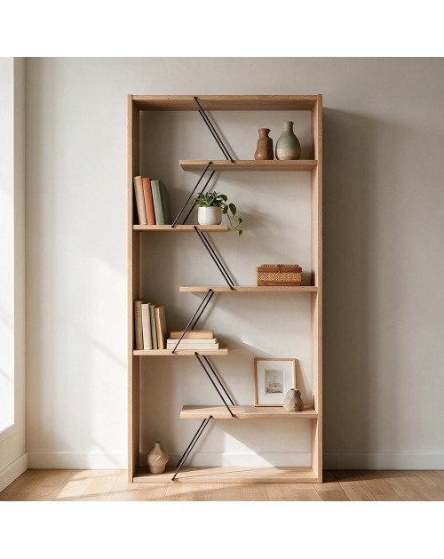 Libreria Tars 84x24x157H colore rovere