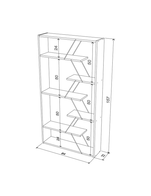 Libreria Tars 84x24x157H Colore Rovere Prezzo