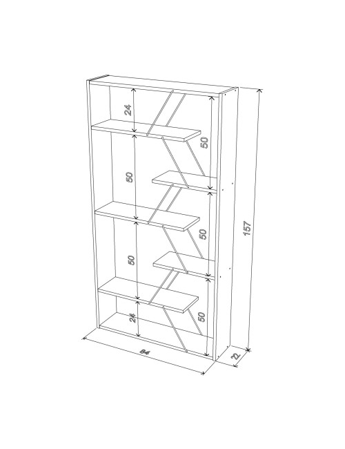 Libreria Tars 84x24x157H RF1603242 Colore Bianco Prezzo