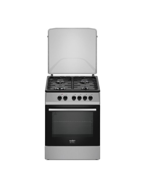 Cucina a Gas Tremiti 60x60 cm Silver con Forno Ventilato Multifunzione 70 Litri Classe A Samet Indomita Line