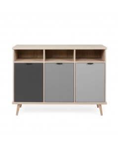 Credenza Epik 51 con 3 Ante 120x40x88,3 Colore Rovere Antracite Grigio